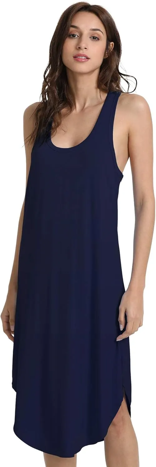 WiWi Soft Nightgowns for Women Sleeveless Racerback Nightgown Plus Size Pajamas Sleepshirts S-4X