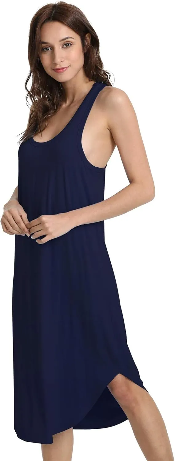 WiWi Soft Nightgowns for Women Sleeveless Racerback Nightgown Plus Size Pajamas Sleepshirts S-4X