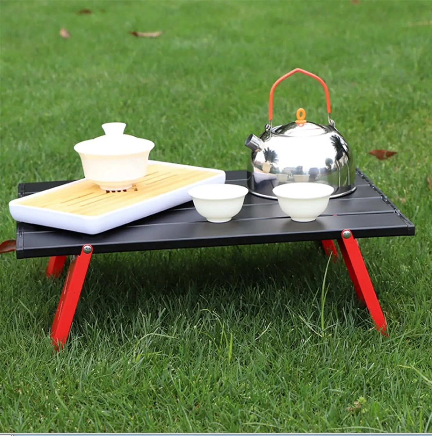 WOLWES Outdoor Aluminum Alloy Folding Table Camping Light Portable Picnic Barbecue Table Simple Mini Table Camping Aluminum Table (Color : 06)