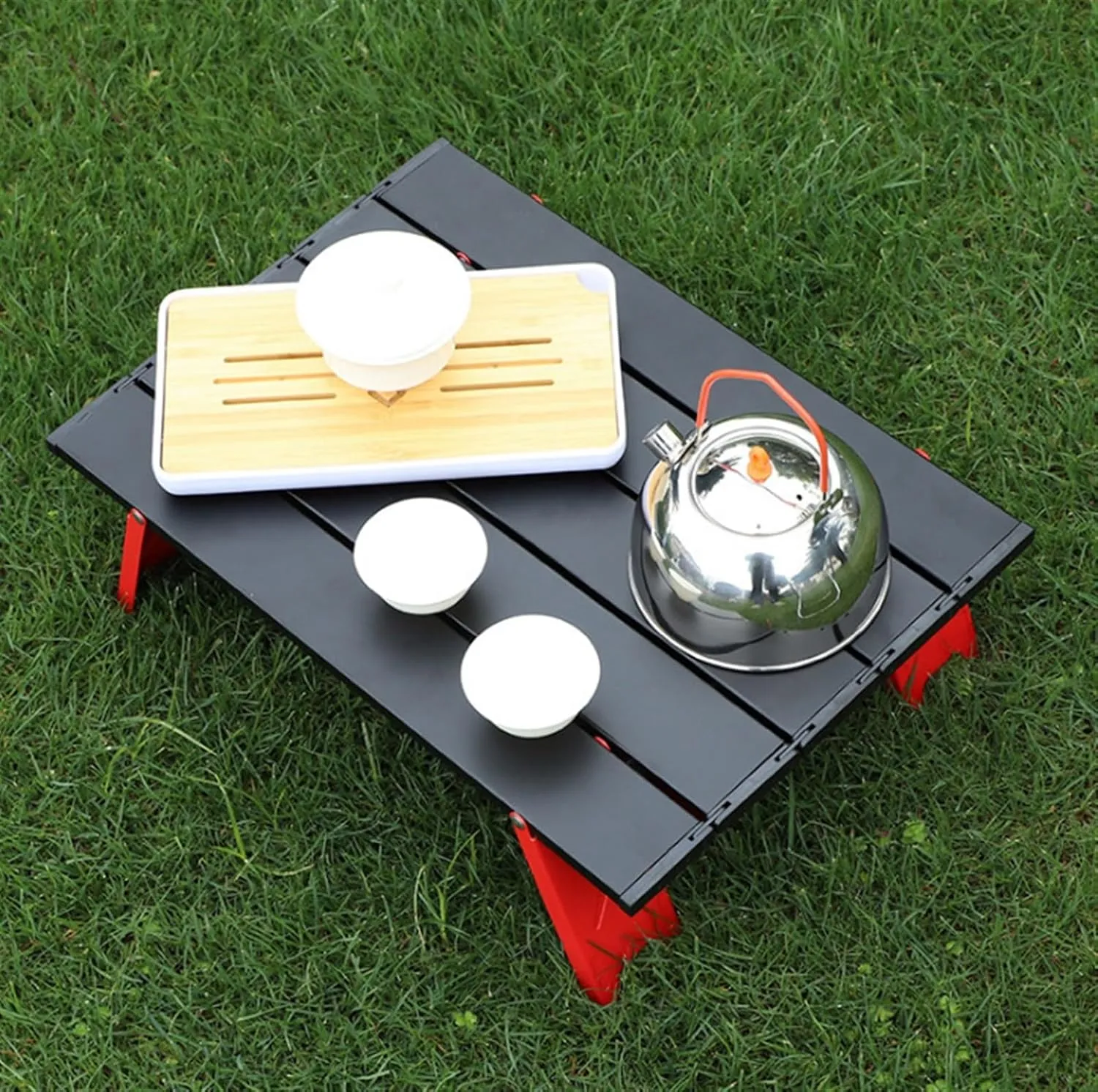 WOLWES Outdoor Aluminum Alloy Folding Table Camping Light Portable Picnic Barbecue Table Simple Mini Table Camping Aluminum Table (Color : 06)
