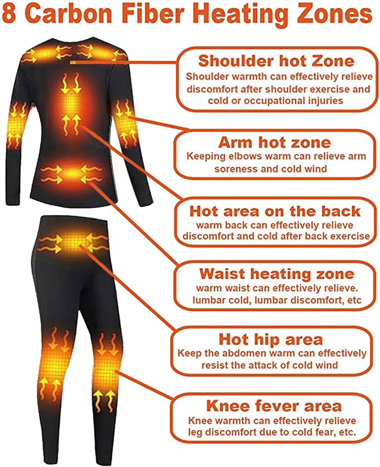 Women's Electric Thermal Long Underwear set,USBWomen's Heated Thermal Underwear set,Snow Leggings for Women