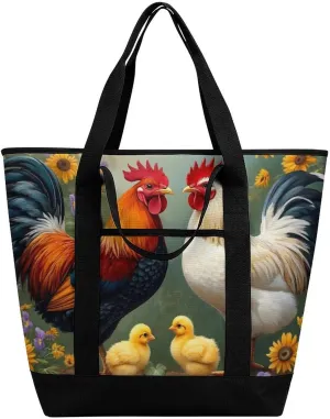 Women's Spacious Thermal Shoulder Bag Stylish Insulated Shopping Tote