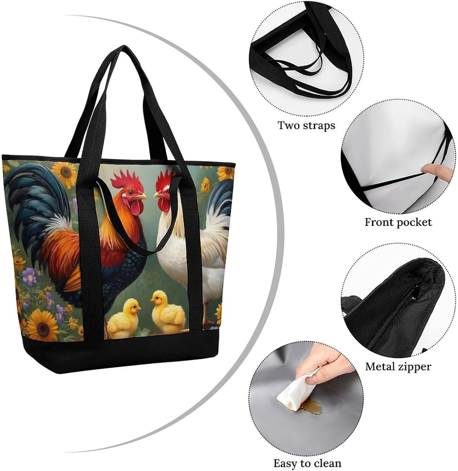 Women's Spacious Thermal Shoulder Bag Stylish Insulated Shopping Tote