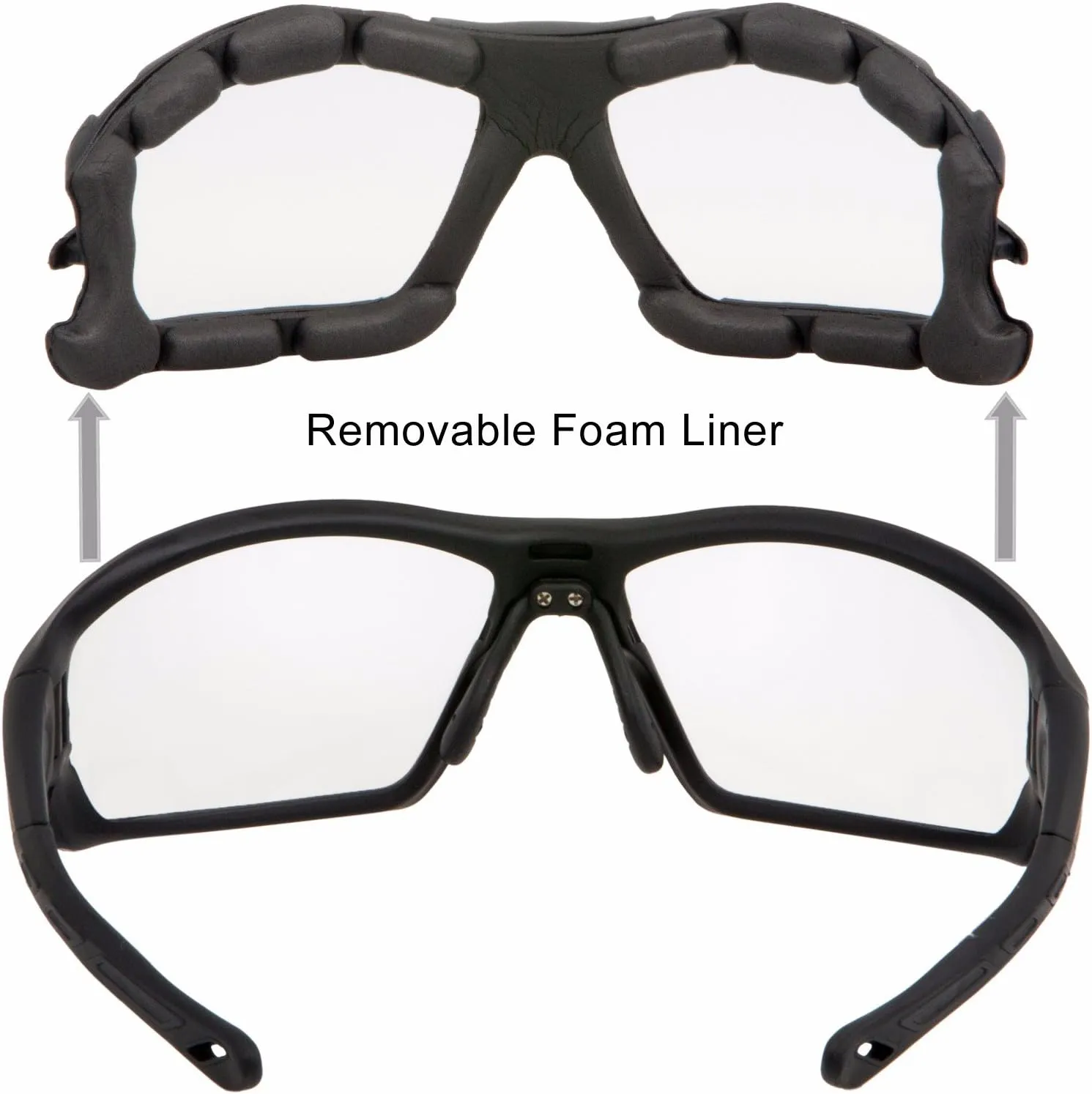 WYND Blocker Motorcycle Riding Glasses Extreme Sports Wrap Sunglasses (Black/Clear)
