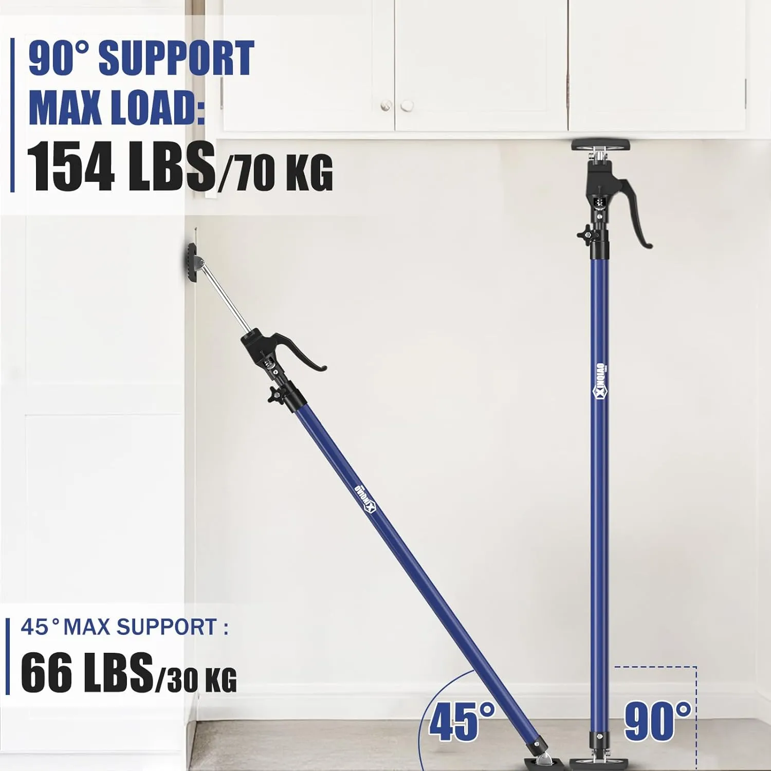 XINQIAO Cabinet Jacks for Installing Cabinets, Heavy Duty Third Hand Tools Adjustable Support Pole from 49.2 in to 114.2 in, 2 PCS
