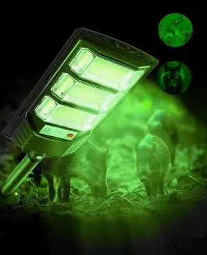 YACAISI Hog Hunting Lights, Solar Hog Night Green Light, Solar Outdoor Waterproof Flood Motion Activated Feeder Green Lights Lamp with Remote for Hunting Predator, Varmint, Coyote, Deer, Hog, Fish