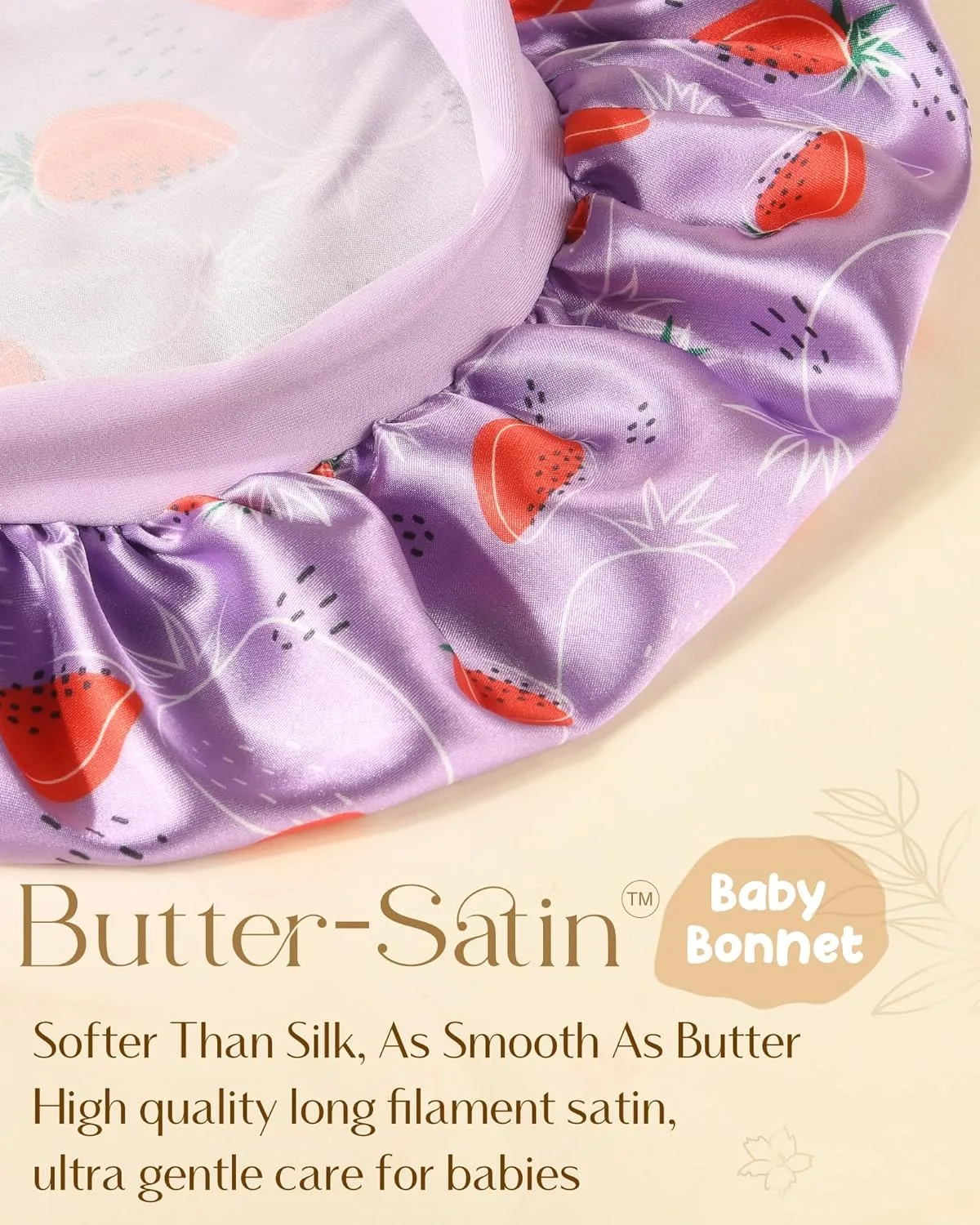 YANIBEST 2 PCS Baby Bonnet Silk Satin Bonnet for Kids Sleeping Cap Curly Natural Hair Silk Bonnets for Girls Boys Infant