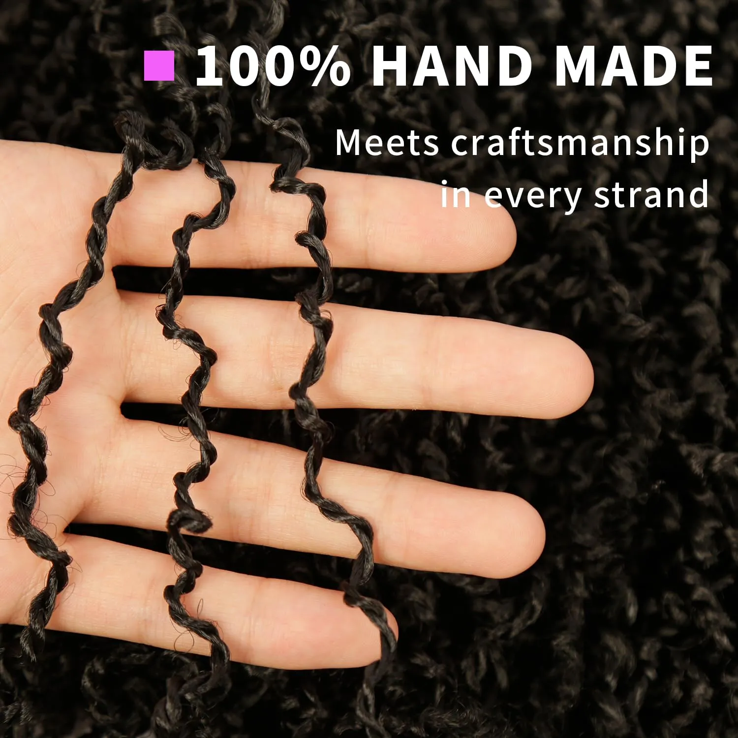 Yanky Twist Crochet Hair 9 Packs (270 Strands) - Pre-looped Crochet Hair, Pre-Twisted, Tangle-Free, Lightweight Crochet Braids Synthetic Hair Extensions for Women (1B, 8 Inch)