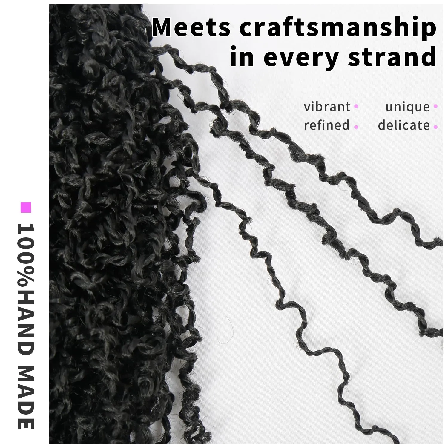Yanky Twist Crochet Hair 9 Packs (270 Strands) - Pre-looped Crochet Hair, Pre-Twisted, Tangle-Free, Lightweight Crochet Braids Synthetic Hair Extensions for Women (1B, 8 Inch)