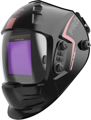 YESWELDER Large Viewing Screen True Color Solar Power Auto Darkening Welding Helmet, Hemispherical Lens for TIG MIG Arc Weld Grinding Welder Mask