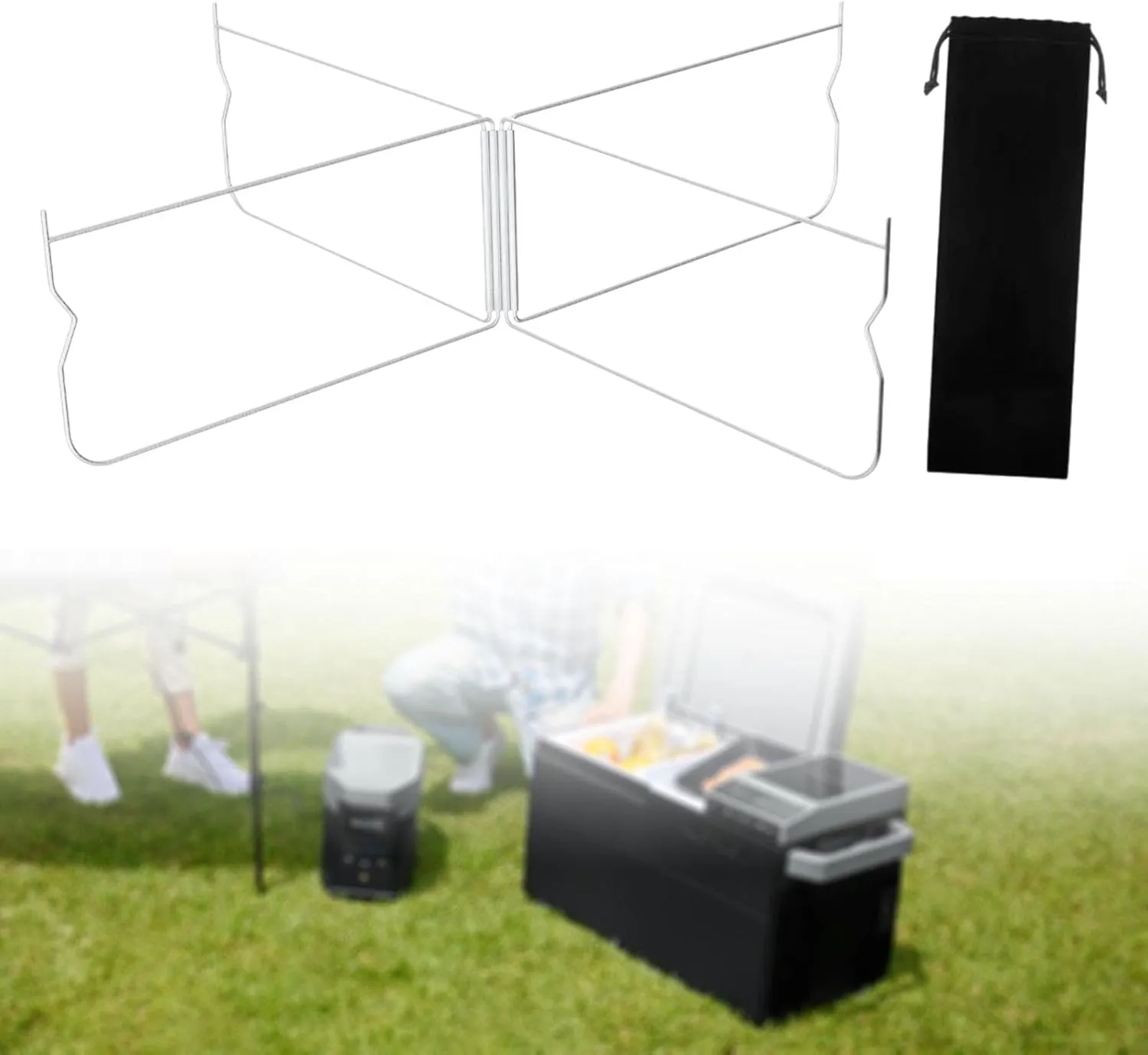 Yiju Foldable Cooler Stand Ice Box Holder with Storage Bag Camping Furniture Suitcase Rack Foldable Stand Rack for Hiking Travel