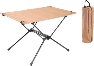 Yiju Portable Outdoor Table for Camping and Picnics with Aluminum Frame, Khaki