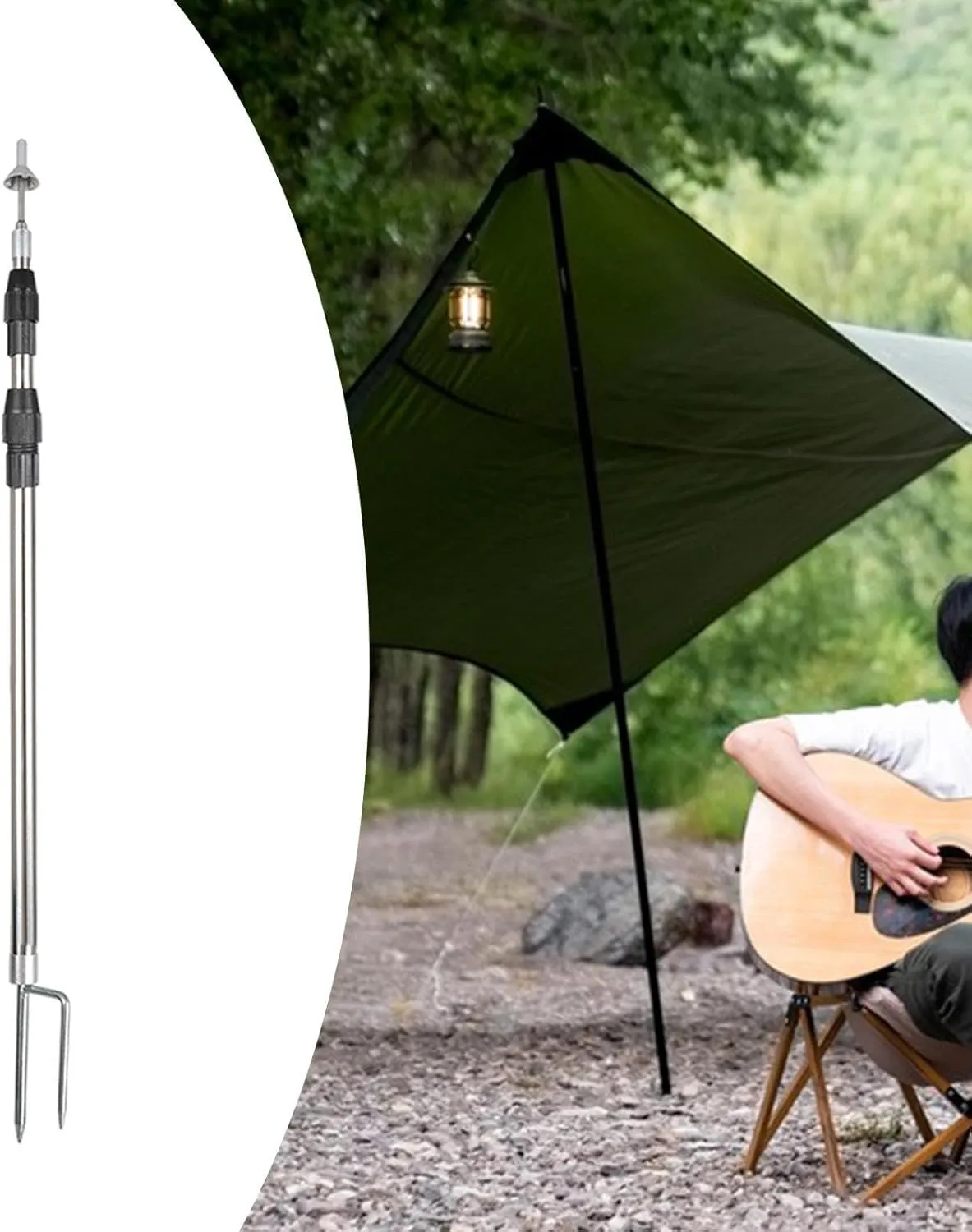 Yiju Tent Poles for Tarp Tent Pole Portable Lightweight Support Pole Replacement Poles Awning Poles for Awning Hiking Backpacking