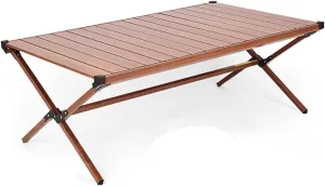 YIORYO Camping Table, Fold up Lightweight Camping Table, Portable Roll up Aluminum Table with Carry Bag for Picnic, Cooking, Camping, Beach, Festival (Gray : A)