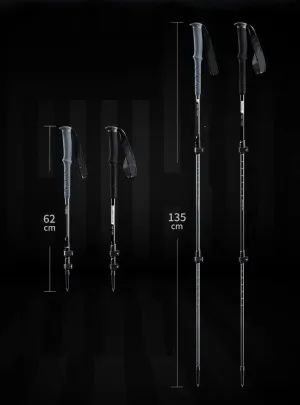 YIRENZUI Adjustable Trekking Poles Made Carbon Fiber Tungsten Steel Rod Tip,Metal Lock System Extended EVA Handle，The Best Choice