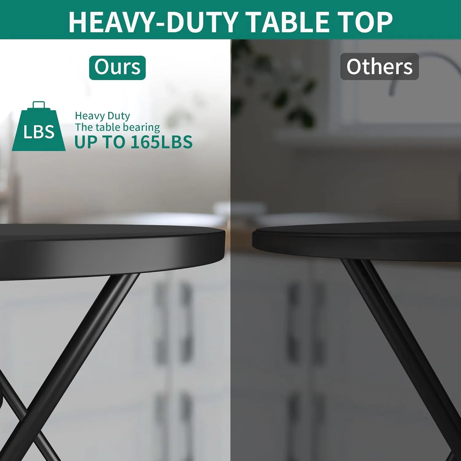 YITAHOME Portable Round Folding Table, 32 Inch Round Table with 1.57" Thick HDPE Tabletop and Strong Metal Frame for Patio, Backyard, Dining Room, Parties and Events, Black