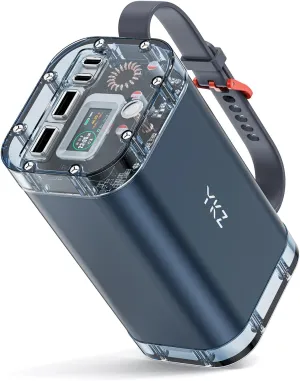 YKZ 100W Laptop Portable Charger 40000mAh, Waterproof Big Power Bank with Digital Display 5 Modes Lighting, USB C PD Battery Pack for Outdoor Camping Road Trips and Emergency Home Backup