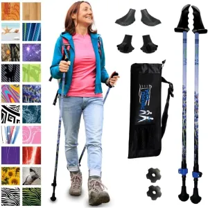 York Nordic Motivator Walking Pole - Lavender and Four Pack Round Wide Hiking Pole Replacement Feet