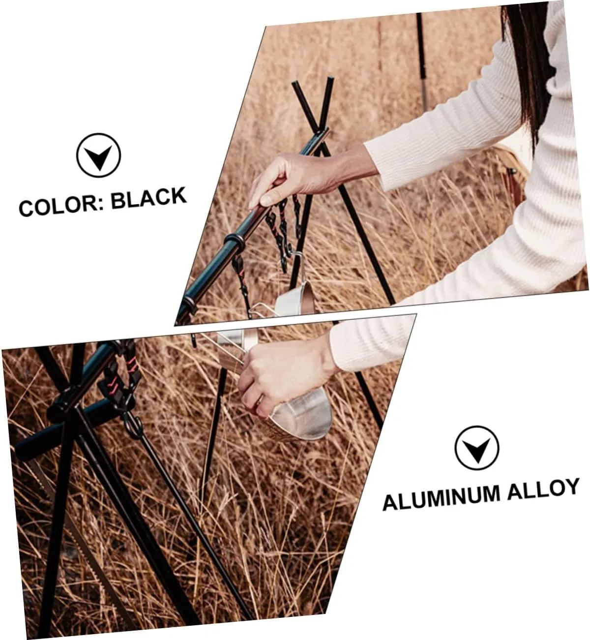 Zerodeko Picnic BBQ Camping Hanging Rack Aluminum Alloy Lightweight Easy to Carry Set up