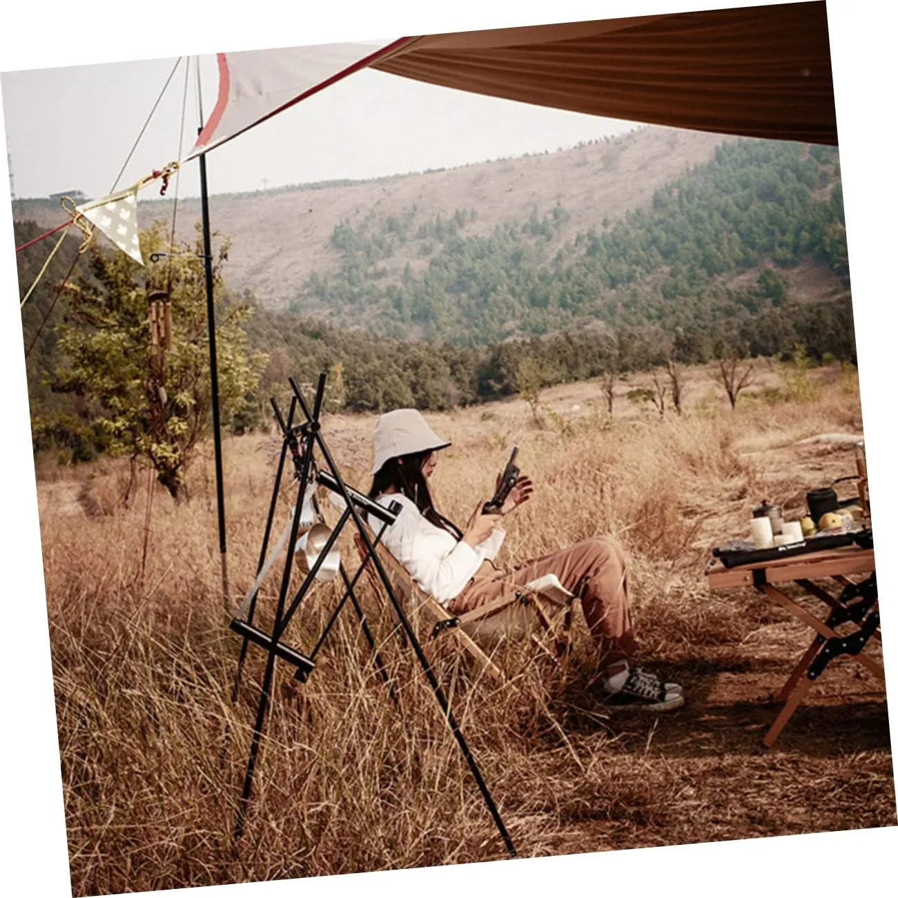 Zerodeko Picnic BBQ Camping Hanging Rack Aluminum Alloy Lightweight Easy to Carry Set up