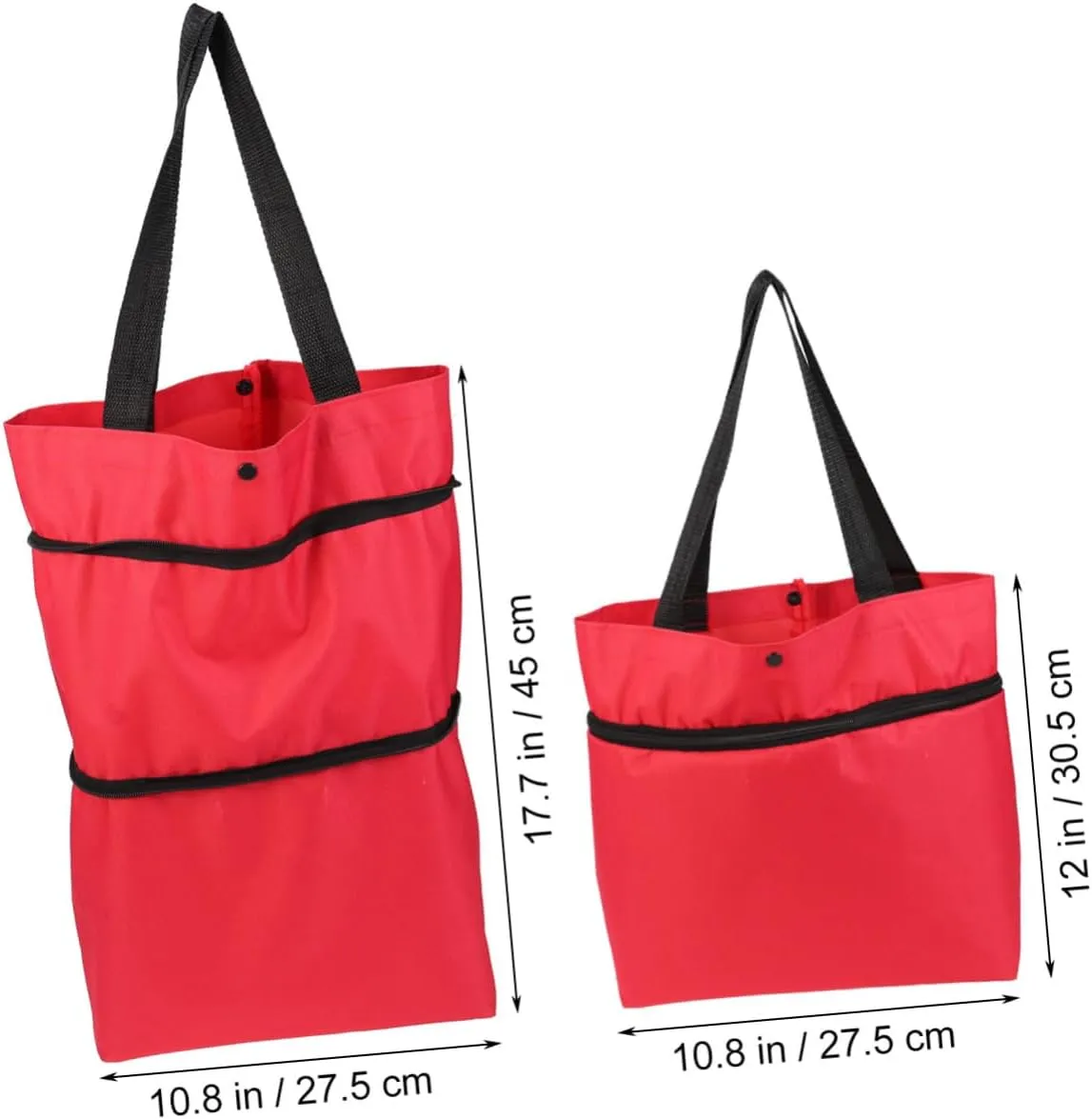 Zerodeko Trolley Cart Portable Collapsible Shopping Bag for Luggage Travel and Sports Lightweight Design with Compact Storage for Men Women and Teens Red