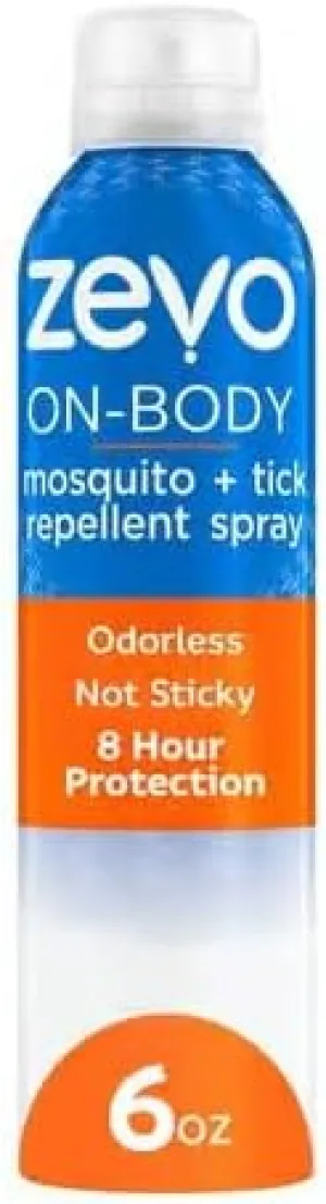 Zevo On-Body Aerosol Spray Insect Repellent Liquid for Mosquitoes/Ticks 6 oz (1 Bottle)