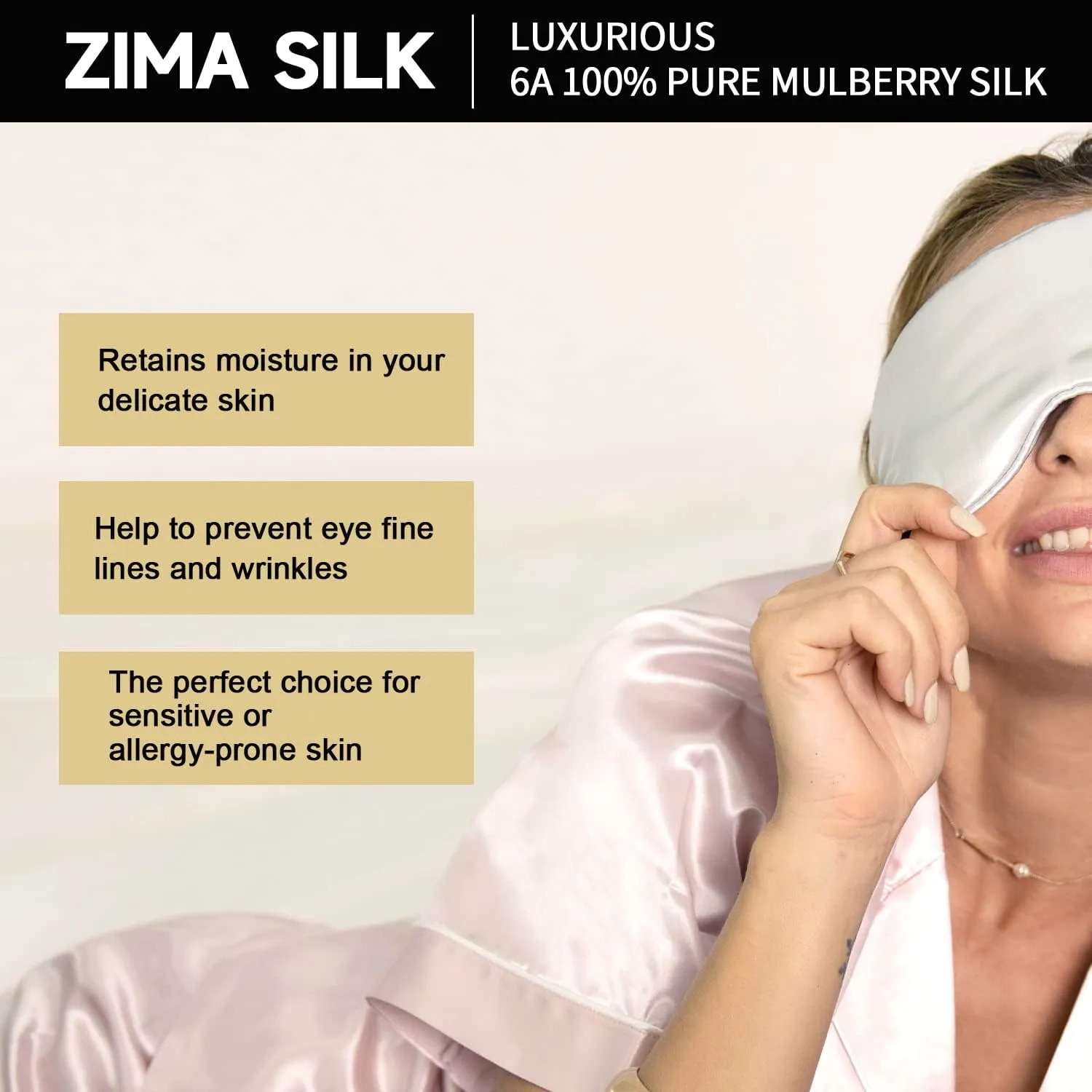 ZIMASILK Adjustable 22 Momme 100% Pure Mulberry Silk Sleep Mask, 3D Contoured Cup Eye Mask for Sleeping, Super Soft Breathable Blindfold, Perfectly Blocks Light for Sleeping. (Gray Purple)