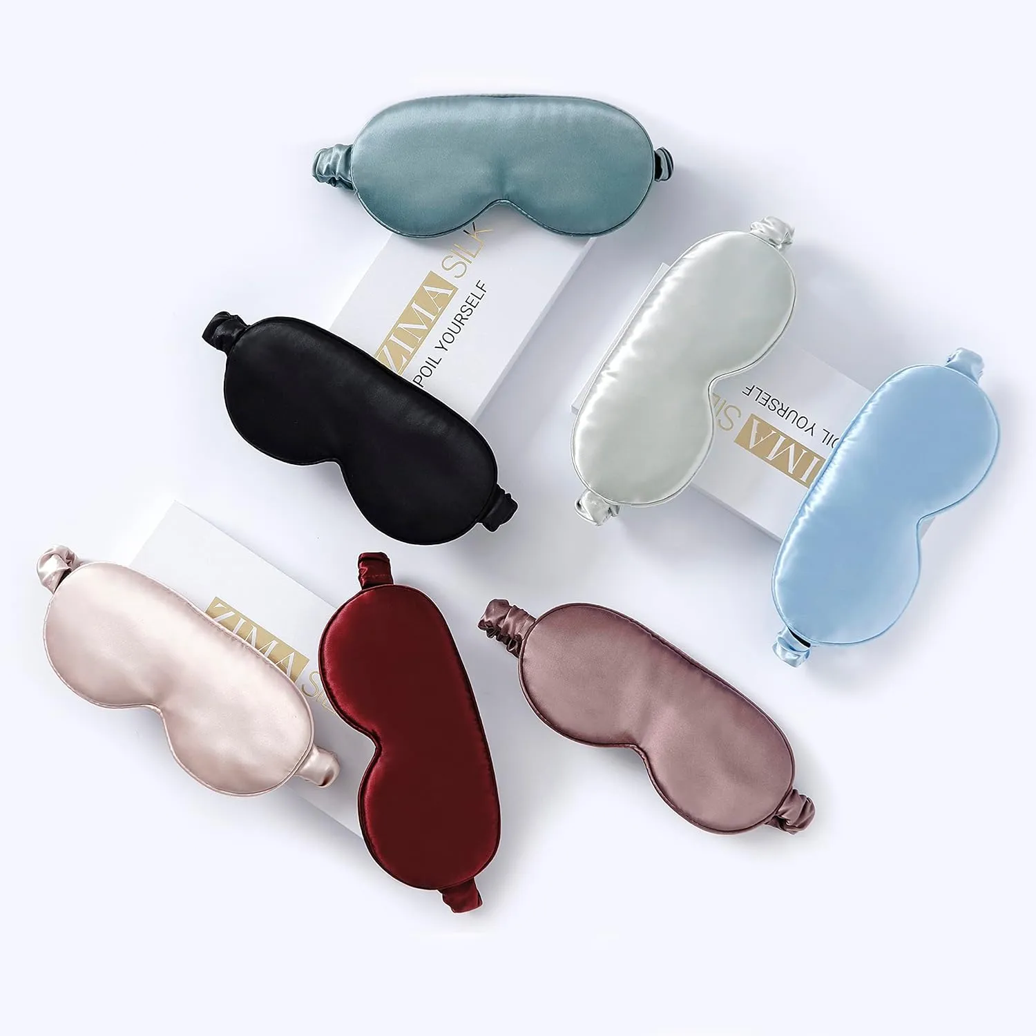 ZIMASILK Adjustable 22 Momme 100% Pure Mulberry Silk Sleep Mask, 3D Contoured Cup Eye Mask for Sleeping, Super Soft Breathable Blindfold, Perfectly Blocks Light for Sleeping. (Gray Purple)