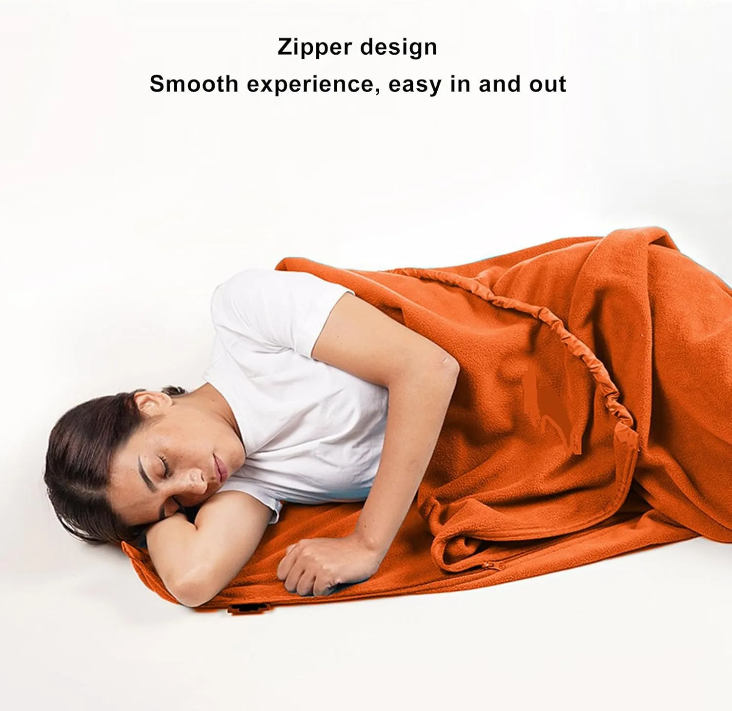 Zipper Fleece Sleeping Bag Liner Super Thick Soft Camping Travel Backpacking Jewel Blue 90 Inches Long for Outdoor Adventures