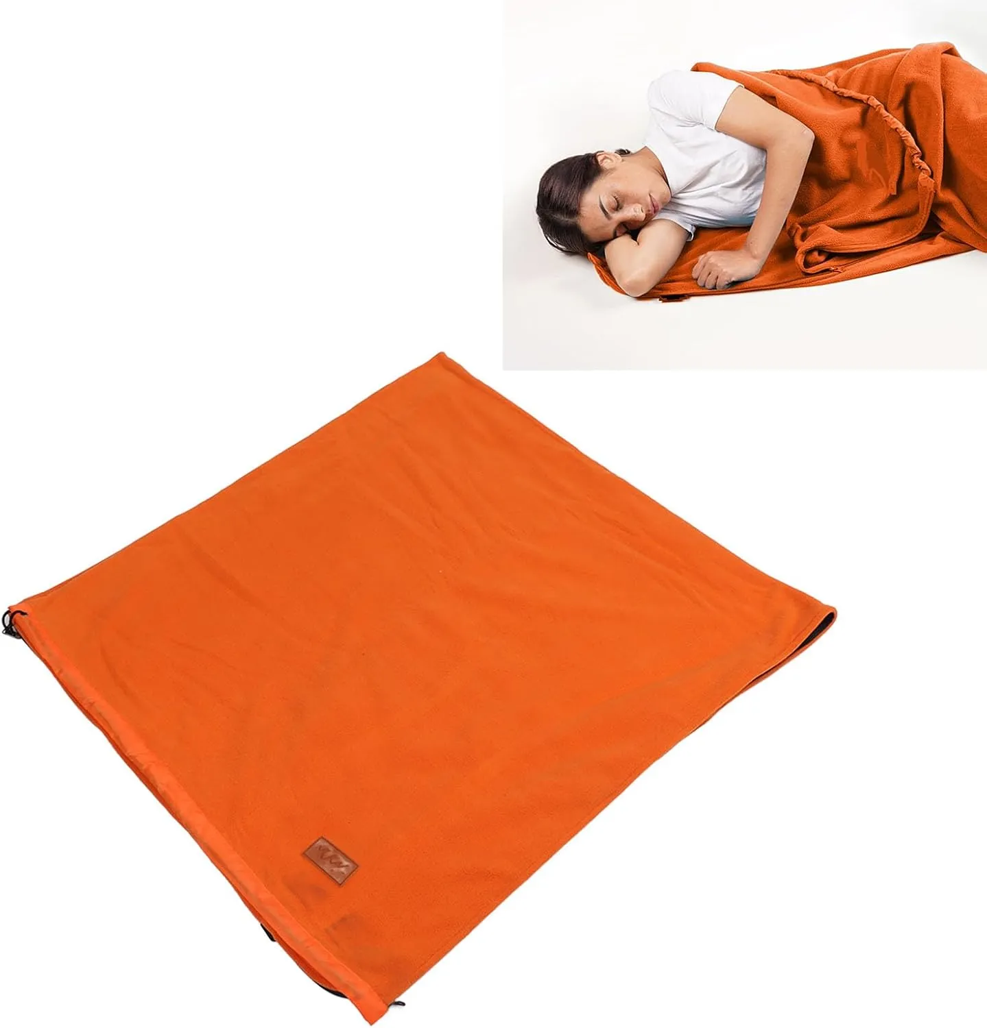 Zipper Fleece Sleeping Bag Liner Super Thick Soft Camping Travel Backpacking Jewel Blue 90 Inches Long for Outdoor Adventures