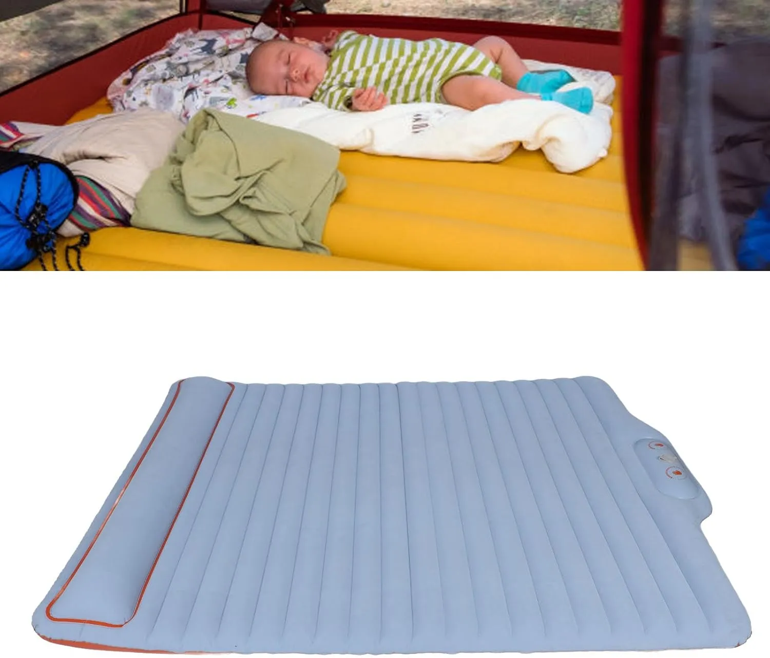 ZJchao Inflatable Portable Camping Bed Lightweight PVC Blow Up Sleep Mat for Camping Hiking Outdoors (Blue)