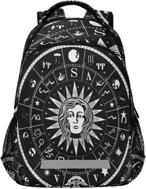 Zodiac Symbols Design Waterproof Backpack - Casual Outdoor Sports Daypack with Ergonomic Shoulder Straps#854