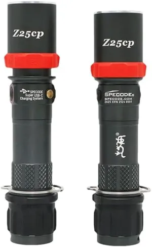 Zoomable Rechargeable LED Flashlights, Z25cp High Lumens Torch, Long Burnning Time & Waterproof Flashlights for Emergencies, Camping, Hiking, Home