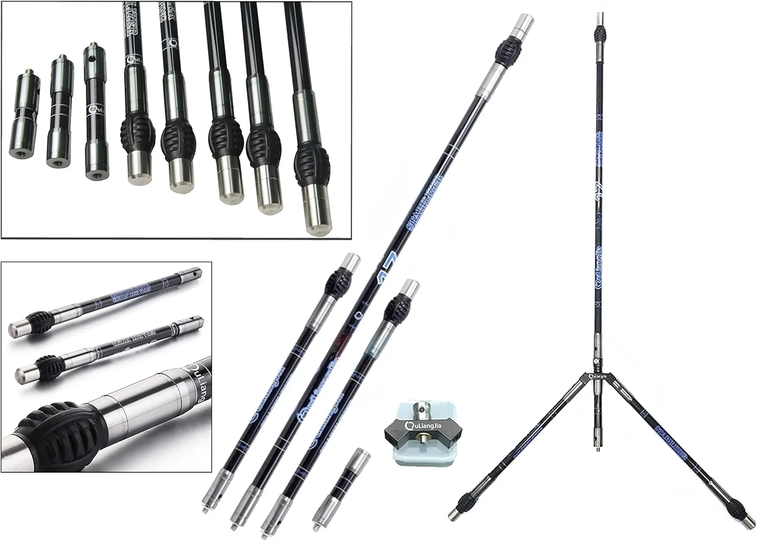 ZSHJGJR Archery Bow Stabilizer Balance Bar Rod System 3-30 Inch Carbon Fiber Stabilizer Damping Shock Absorber for Recurve Compound Bow