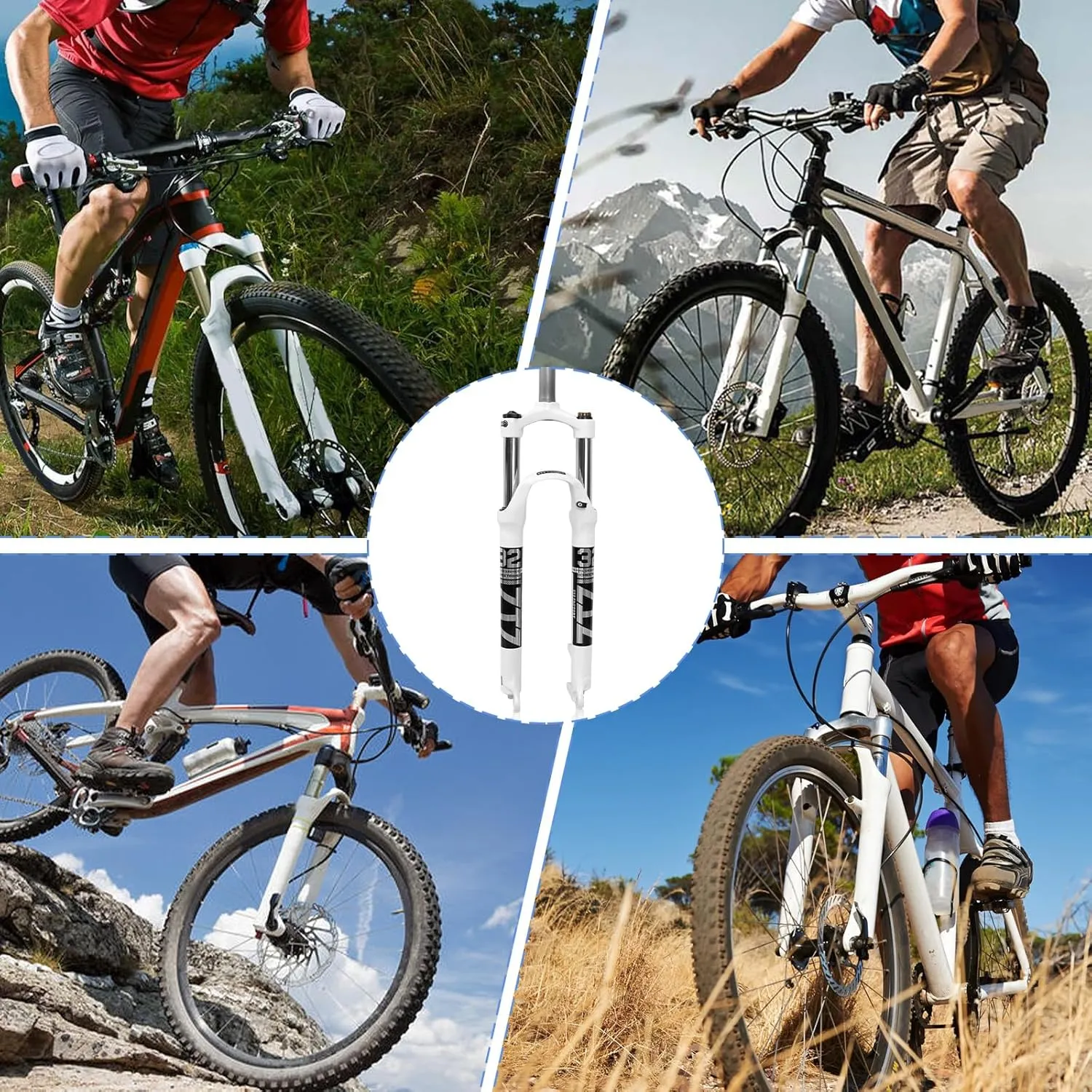 ZTZ 26"/27.5"/29" MTB Suspension Fork,100mm Travel, 9mm QR,100mm Spacing Hub,28.6mm Straight Tube,Crown Lockout,Aluminum Alloy Shock Absorber XC Mountain Bike Front Fork