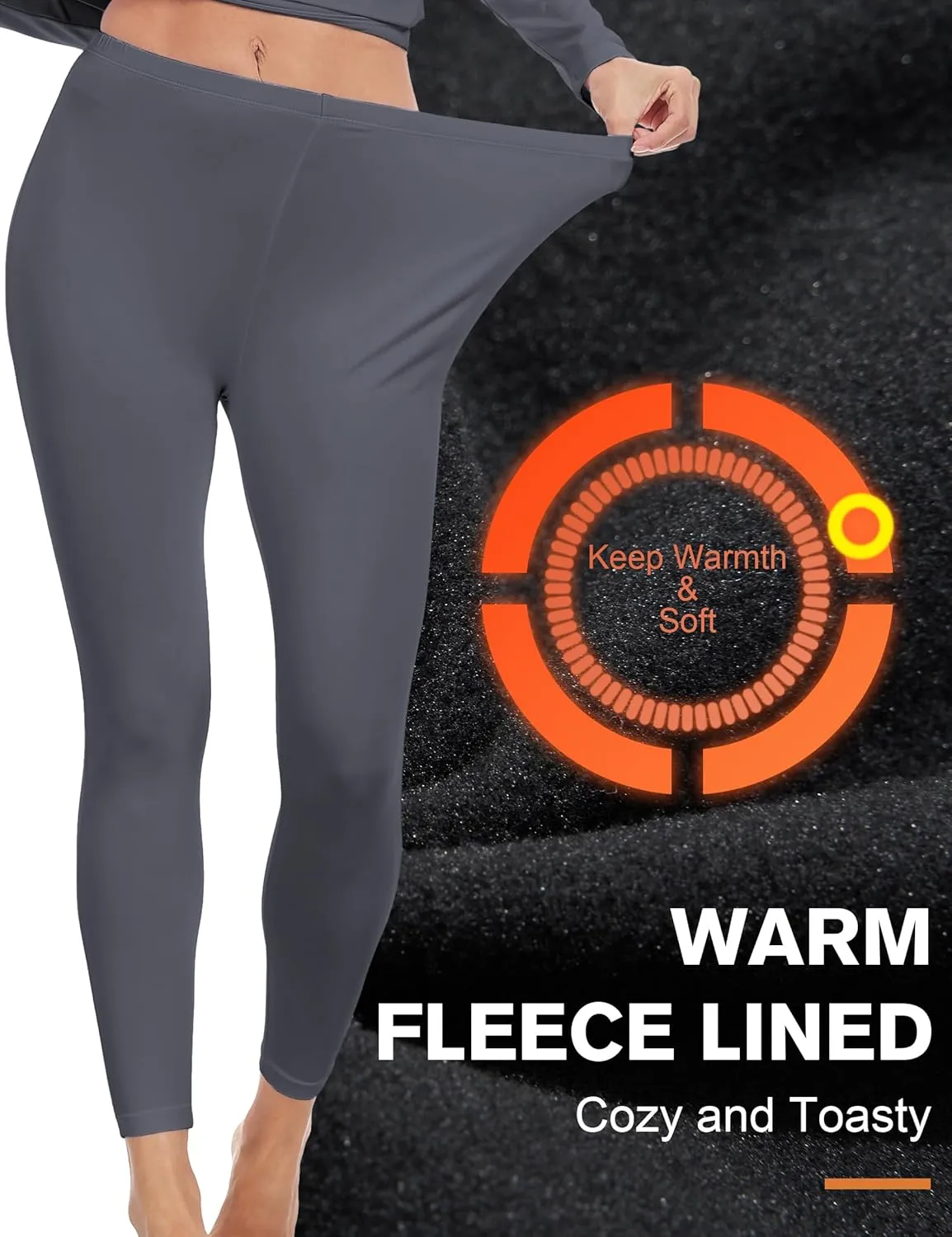 ZUTY 3 Pack Thermal Long Johns Fleece Lined Leggings for Women Underwear Tights Warm Winter Base Layer Pants